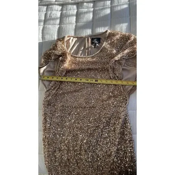 Adrianna Papell - Sequin Embellished Cocktail Dress - Size 14 - Picture 9 of 11